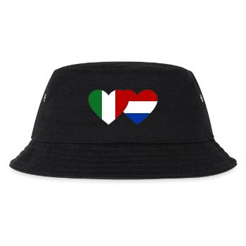 Italie Hollande Drapeau Coeur - Bob Enfant - noir - Devant