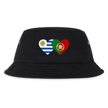 Uruguay Portugal Flag Heart - Kids’ Bucket Hat - black - Front