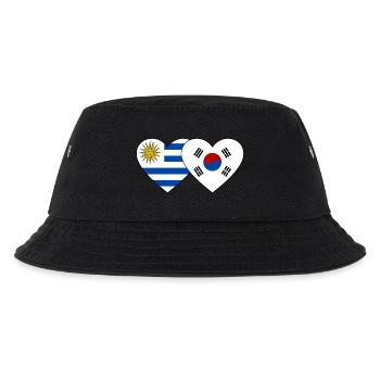 Uruguay South Korea Flag Heart - Kids’ Bucket Hat - black - Front