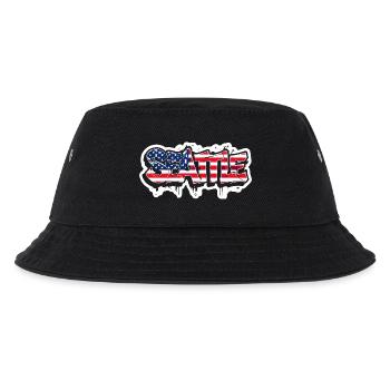 Design de Seattle dans le style graffiti avec drapeau américain - Bob Enfant - noir - Devant