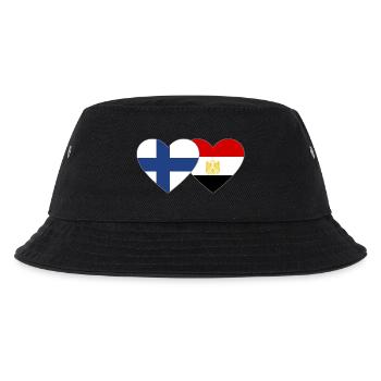 Finnland Ägypten Flagge Hände Herzform - Kinder Bucket Hat - Schwarz - Vorne