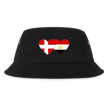 Dänemark Ägypten Flagge Hände Herzform - Kinder Bucket Hat - Schwarz - Vorne