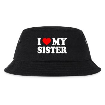 i love my sister - Kinder Bucket Hat - Schwarz - Vorne