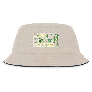 Abstrakte Malerei Zen Haltung, grün, Buddhismus - Kinder Bucket Hat - Natur/Navy - Vorne