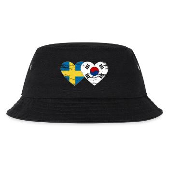 Suède Corée du Sud drapeau coeur utilisé - Bob Enfant - noir - Devant