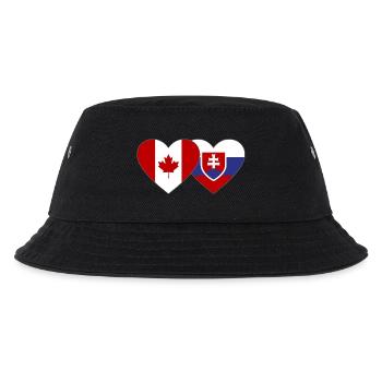 Kanada Slowakei Flagge Herz - Kinder Bucket Hat - Schwarz - Vorne