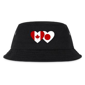 Canada Japan Flag Heart - Kids’ Bucket Hat - black - Front