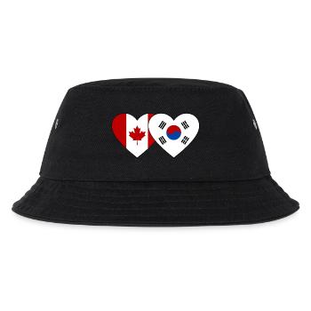 Canada South Korea Flag Heart - Kids’ Bucket Hat - black - Front
