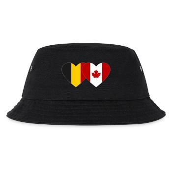 Belgien Kanada Flagge Herz - Kinder Bucket Hat - Schwarz - Vorne