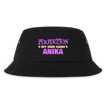 Frauenname Anika - Kinder Bucket Hat - Schwarz - Vorne