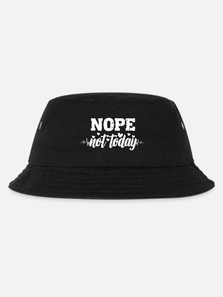 Nope not today heartbeat - Kids’ Bucket Hat - black