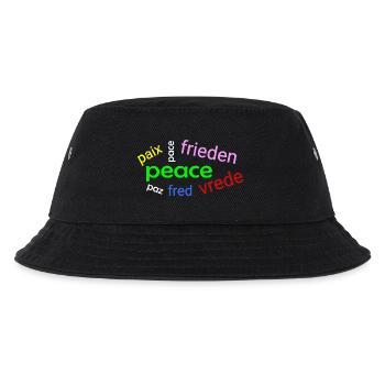 Frieden Wortwolke - Kinder Bucket Hat - Schwarz - Vorne