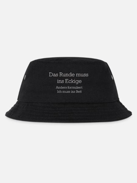 Das Runde Muss Ins Eckige - Kinder Bucket Hat - Schwarz
