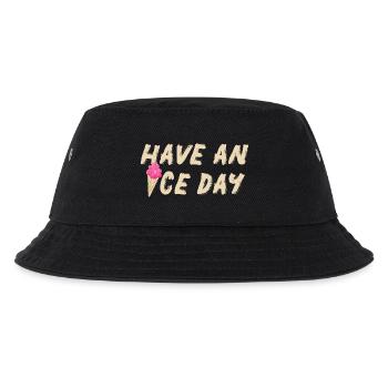 Icecream nice Day Eis Eisdiele Gruß coole Quotes - Kinder Bucket Hat - Schwarz - Vorne