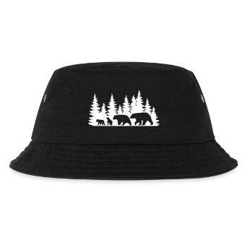 Silhouette Wald Tierwelt Design - Kinder Bucket Hat - Schwarz - Vorne