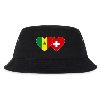 Sénégal Suisse Drapeau Coeur - Bob Enfant - noir - Devant