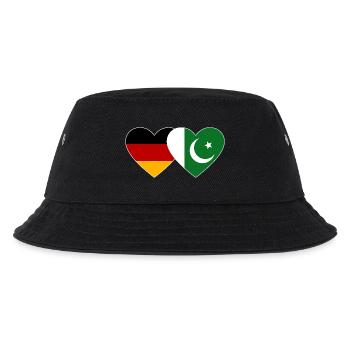 Deutschland Pakistan Flagge Herz - Kinder Bucket Hat - Schwarz - Vorne