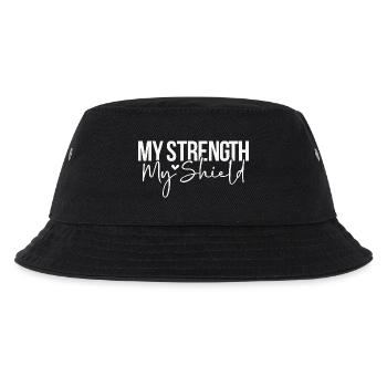 Meine Stärke, mein Schild - Kinder Bucket Hat - Schwarz - Vorne