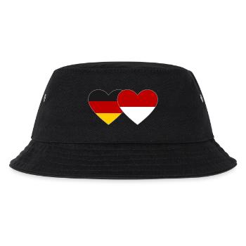 Allemagne Indonésie Drapeau Coeur - Bob Enfant - noir - Devant