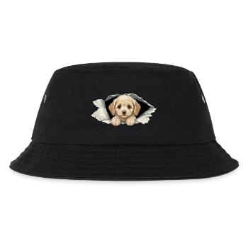 Niedlicher Cockapoo Goldendoodle Zerrissenes Papier - Kinder Bucket Hat - Schwarz - Vorne