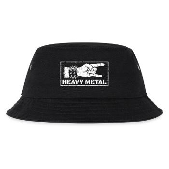 MetalhandHeavy Metal Rock Hand – Distressed Design - Kids’ Bucket Hat - black - Front