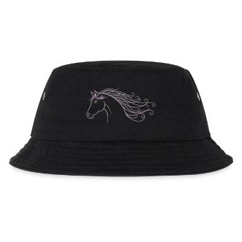 Minimalist Silhouette Riding Horse Riding Bottom - Kids’ Bucket Hat - black - Front