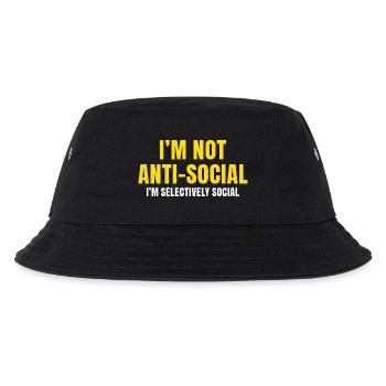 Selectively Social Statement - Kinder Bucket Hat - Schwarz - Vorne