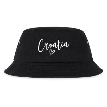 Kroatien Herz Frauenliebe Kroatien - Kinder Bucket Hat - Schwarz - Vorne