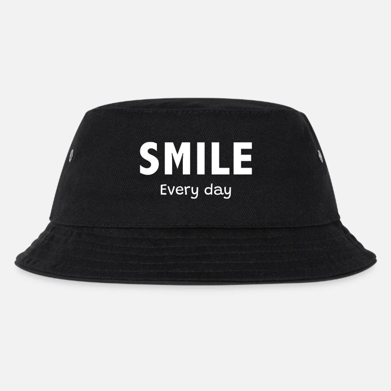 Lächle jeden Tag - Kinder Bucket Hat - Schwarz