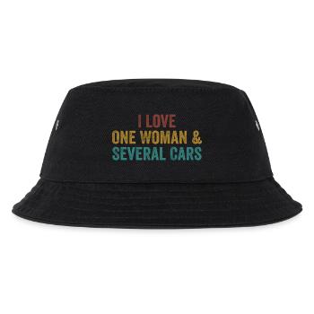 Eine Frau und viele Autos: Autohumor - Kinder Bucket Hat - Schwarz - Vorne