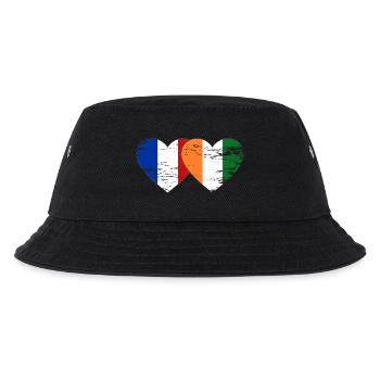 Drapeau de la France Côte d’Ivoire Cœur utilisé - Bob Enfant - noir - Devant