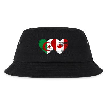 Algerien_Kanada_Flagge_Herz_used - Kinder Bucket Hat - Schwarz - Vorne