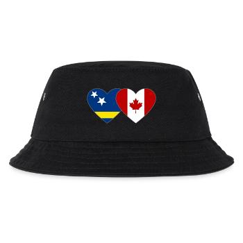 Curacao Kanada Flagge Herz - Kinder Bucket Hat - Schwarz - Vorne