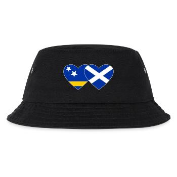 Curacao Schottland Flagge Herz used - Kinder Bucket Hat - Schwarz - Vorne