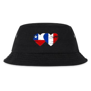 Cœur du drapeau Chili et de la France utilisé - Bob Enfant - noir - Devant