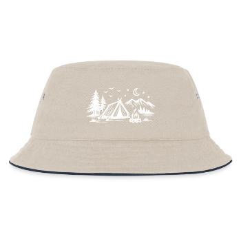 Camping Zelt - Kinder Bucket Hat - Natur/Navy - Vorne