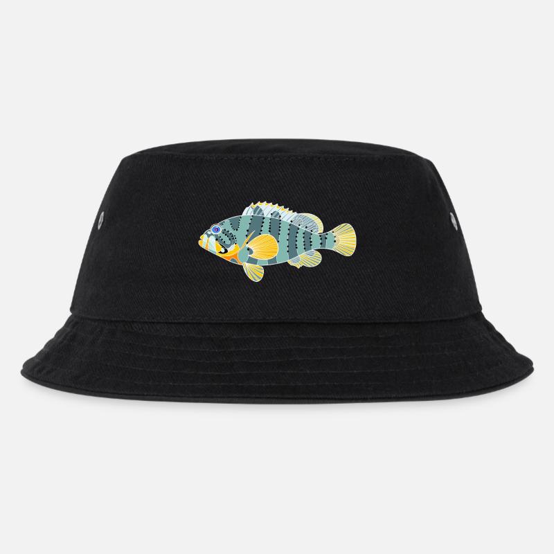 Stumpfkopf-Felsenbarsch - Kinder Bucket Hat - Schwarz