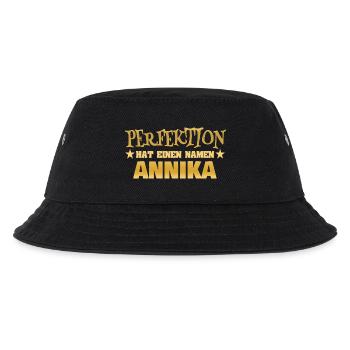 Frauenname Annika - Kinder Bucket Hat - Schwarz - Vorne
