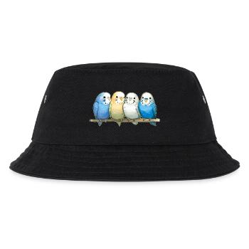 Wellensittiche  - Kinder Bucket Hat - Schwarz - Vorne
