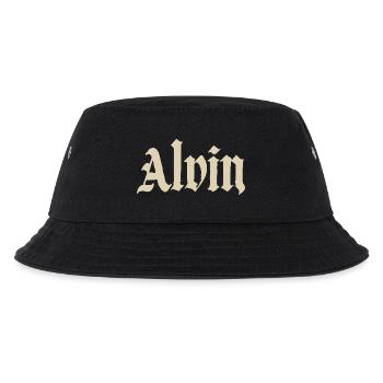 Alvin Gothic Name Art - Kinder Bucket Hat - Schwarz - Vorne