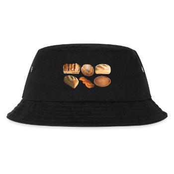 brot broetchen crossaint baecker baguette bread bu - Kinder Bucket Hat - Schwarz - Vorne