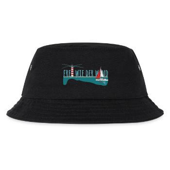 Frei wie der wind - Segelyacht mit Leuchtturm - Kinder Bucket Hat - Schwarz - Vorne