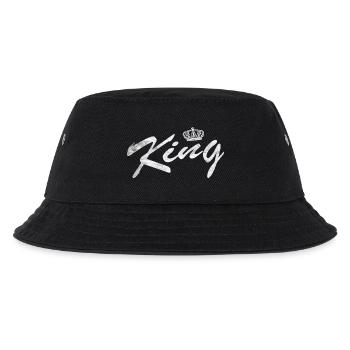 King Partnerlook King & Queen Geschenk - Kinder Bucket Hat - Schwarz - Vorne