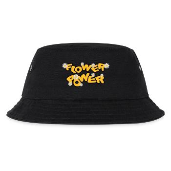flower_power - Kinder Bucket Hat - Schwarz - Vorne