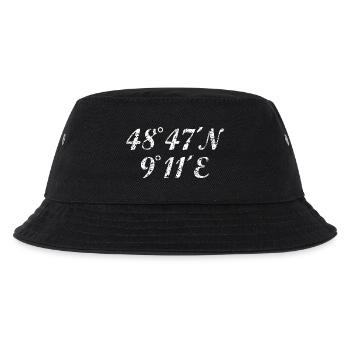 Stuttgart Koordinaten (Vintage Weiß) - Kinder Bucket Hat - Schwarz - Vorne