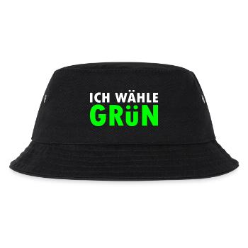 Ich wähle grün - Kinder Bucket Hat - Schwarz - Vorne