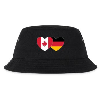Kanada Deutschland Flagge Herz - Kinder Bucket Hat - Schwarz - Vorne