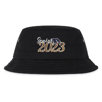 Senior 2023 Leopard Skin Graduated Graduation Gift - Kids’ Bucket Hat - black - Front