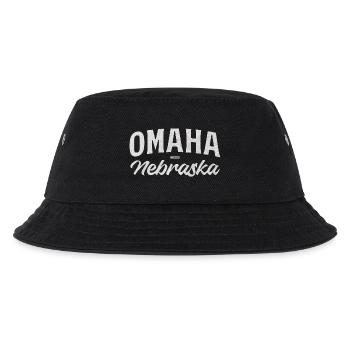 Omaha Nebraska Vintage Script Tee - Kinder Bucket Hat - Schwarz - Vorne