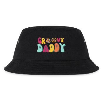 Groovy Daddy Groovy Hippie Dad Cool Gift For Him - Kids’ Bucket Hat - black - Front